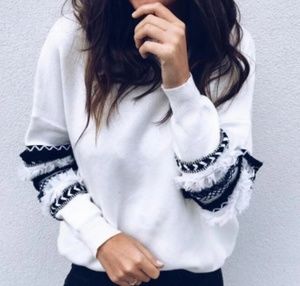 Ladies fashion stich sweatshirt